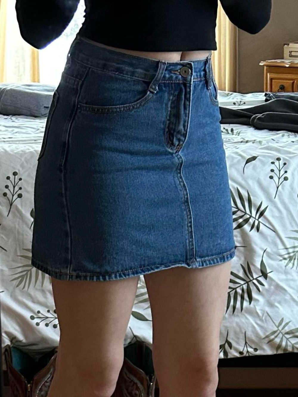 Denim Mini Skirt - Blue